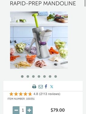 Pampered Chef Rapid Prep Mandoline